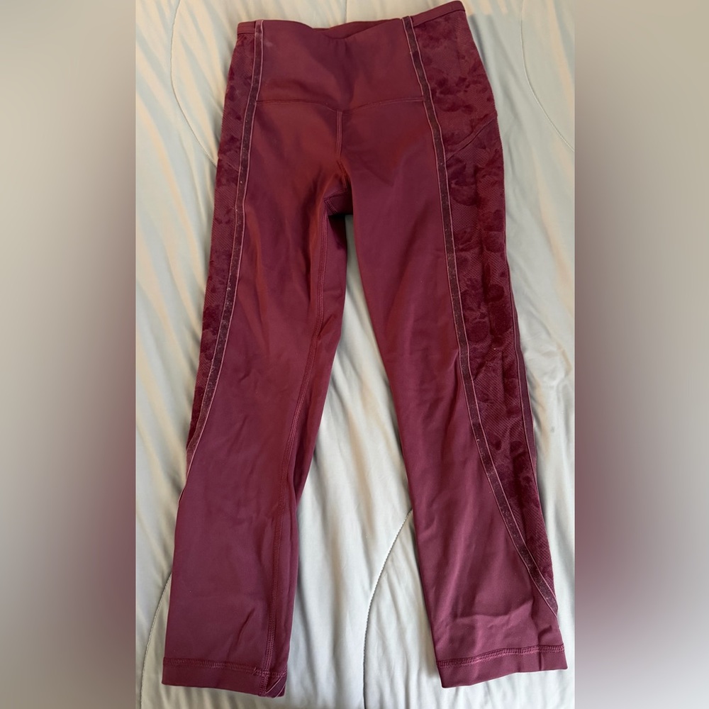 lululemon athletica Maroon High-Rise Workout Leggings